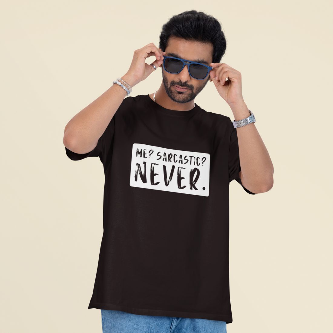 Me? Sarcastic? Never Unisex Oversized T-shirt