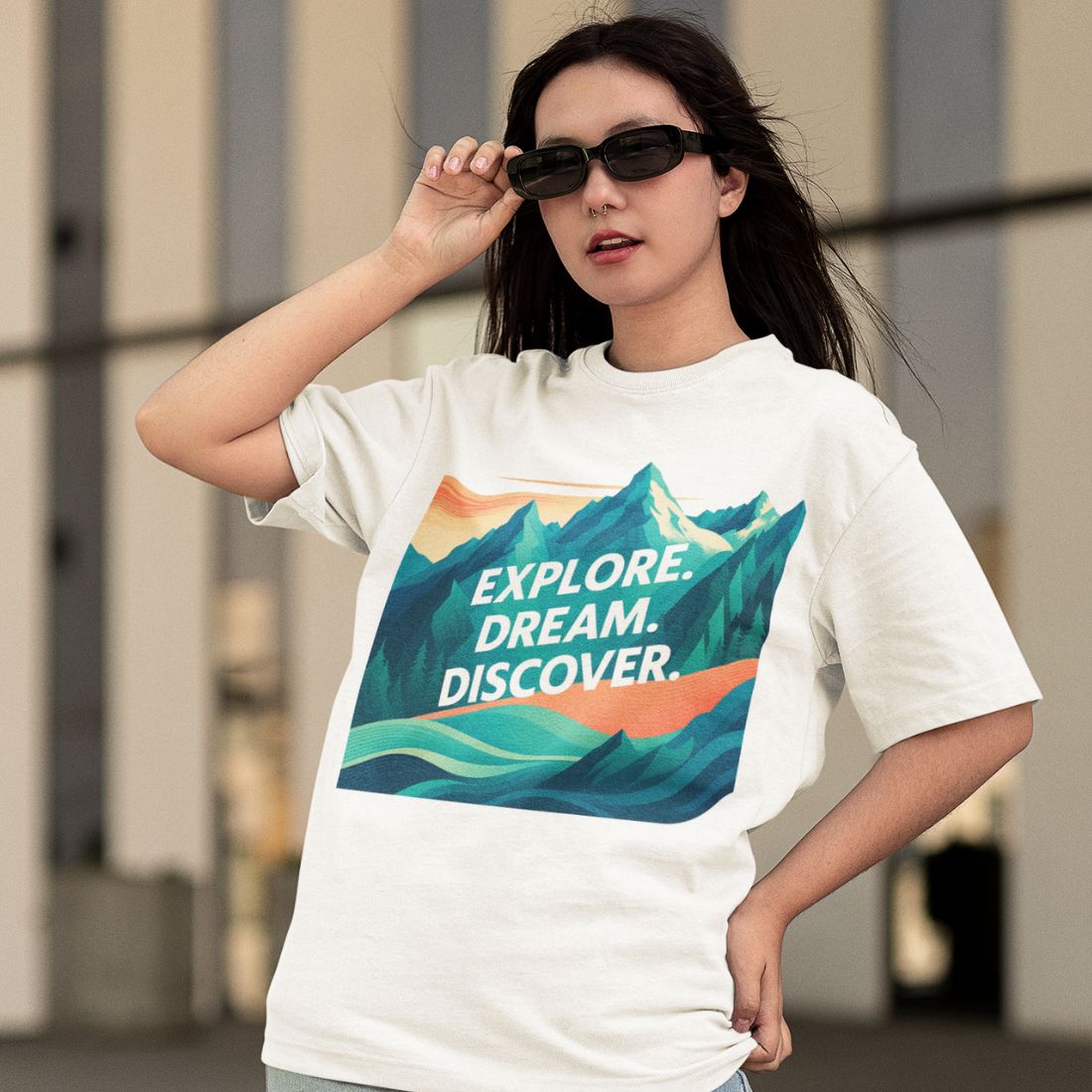 Explore. Dream. Discover Unisex Oversized T-Shirt