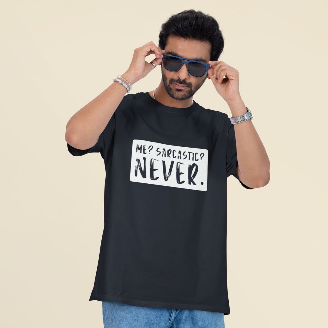Me? Sarcastic? Never Unisex Oversized T-shirt
