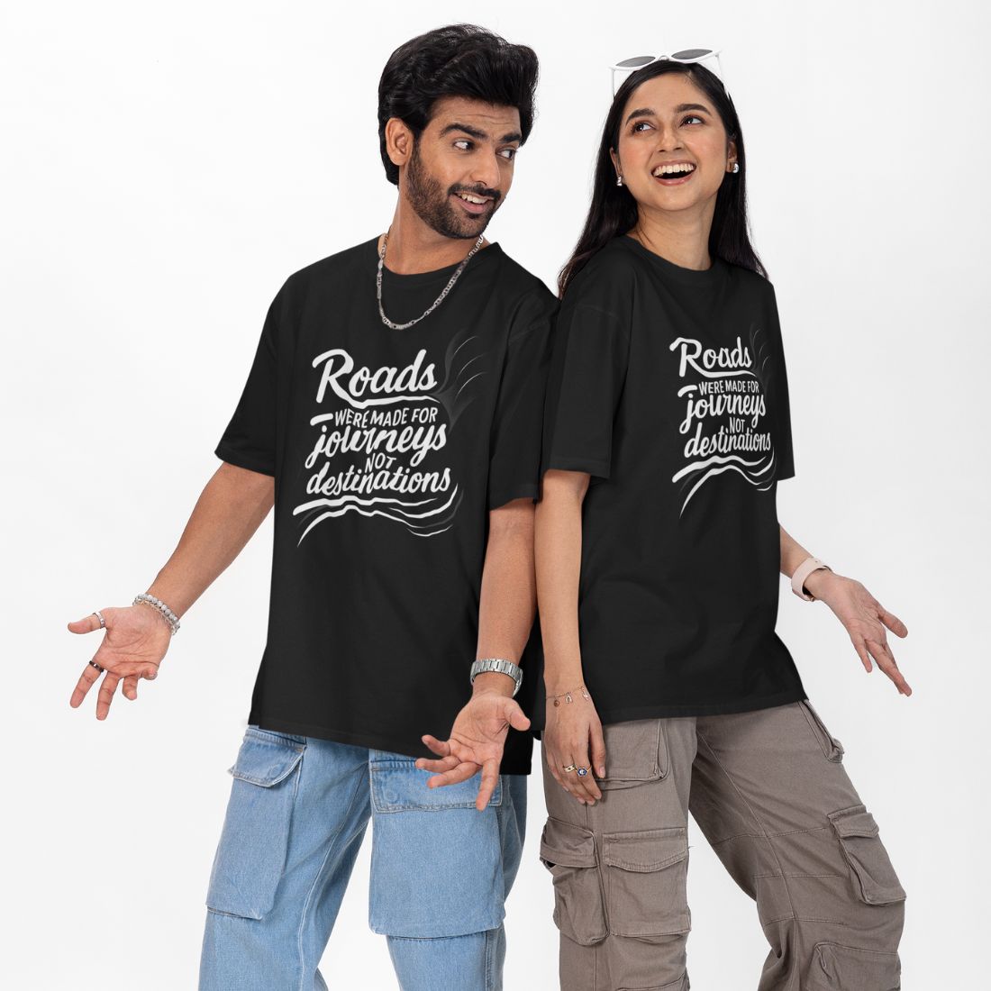 Roads Were Made for Journeys, Not for Destinations Unisex Oversized T-Shirt