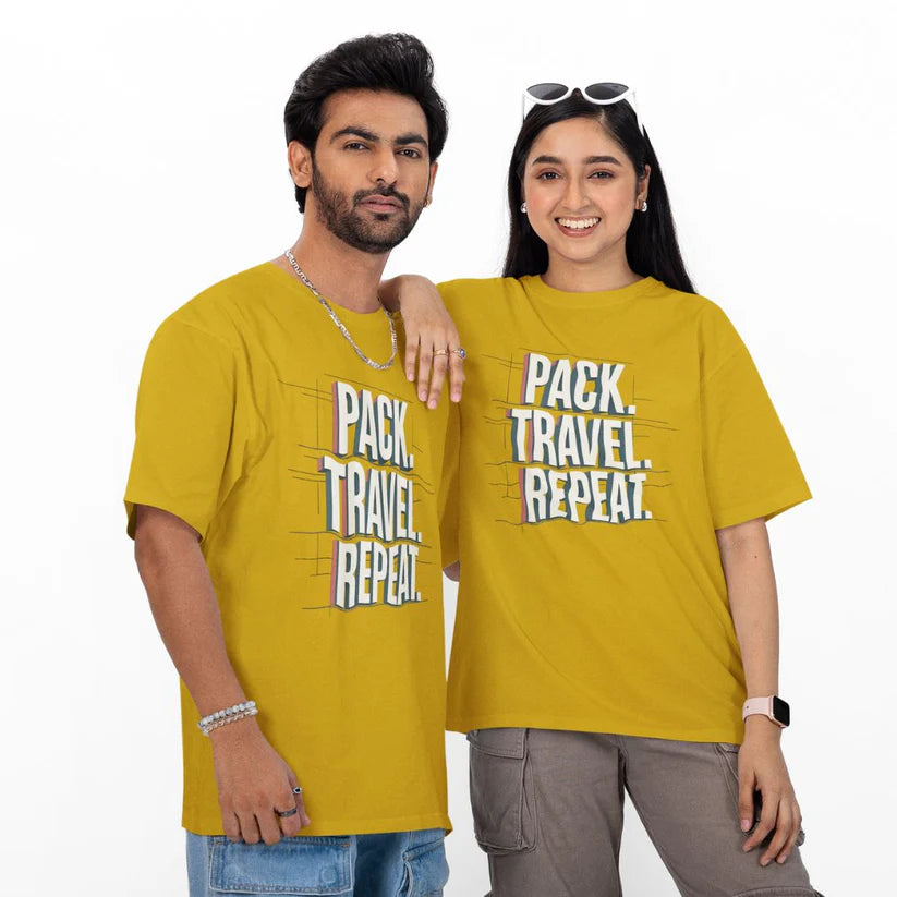 Pack, Travel, Repeat Unisex Oversized T-Shirt