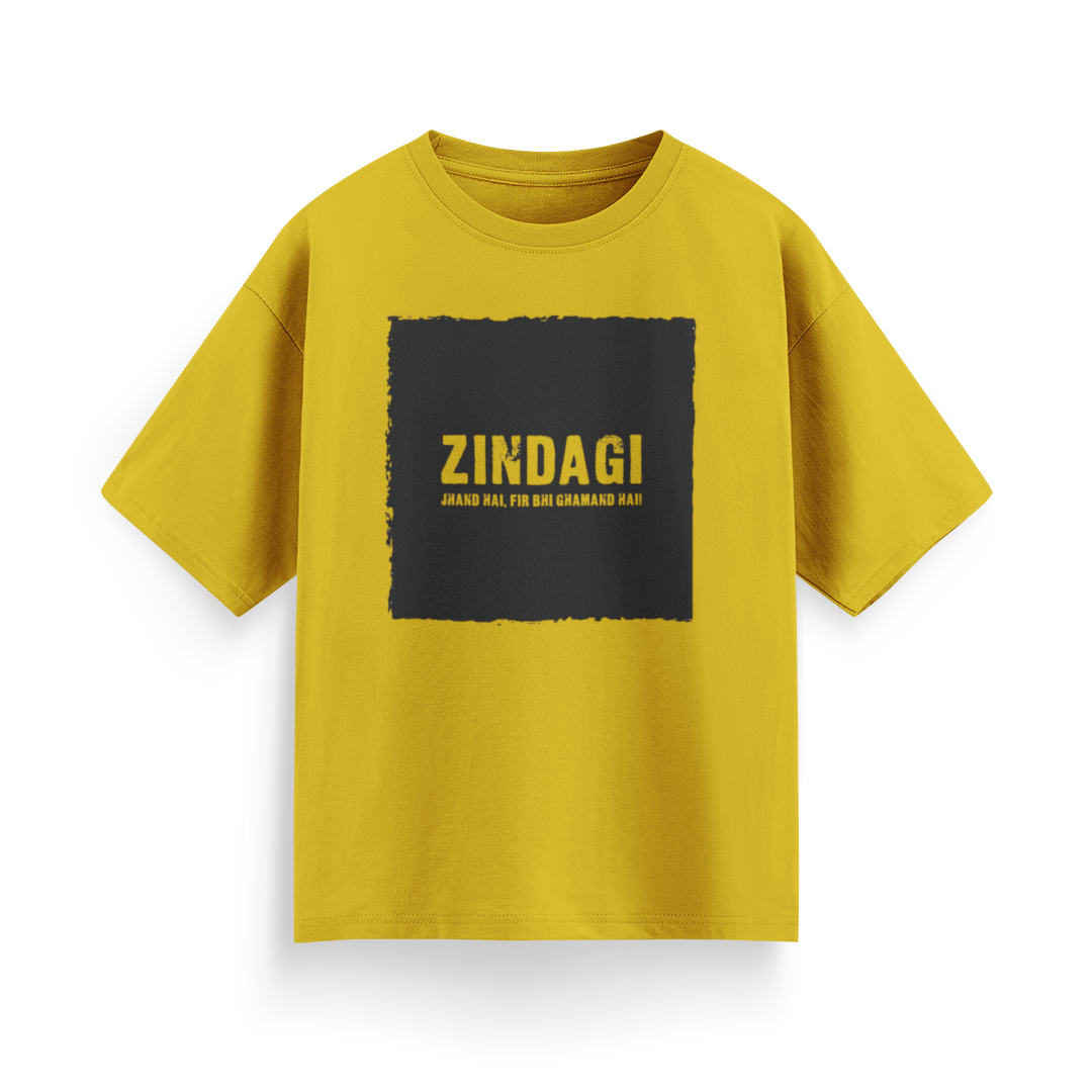 Zindagi Jhand Hai, Fir Bhi Ghamand Hai Unisex Oversized T-Shirt