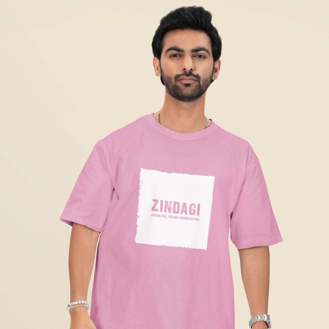 Zindagi Jhand Hai, Fir Bhi Ghamand Hai Unisex Oversized T-Shirt