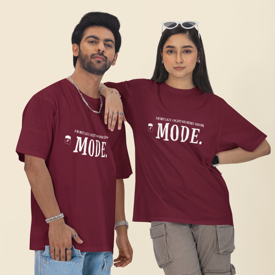 I'm Not Lazy, I'm Just on Energy Saving Mode Unisex Oversized T-Shirt