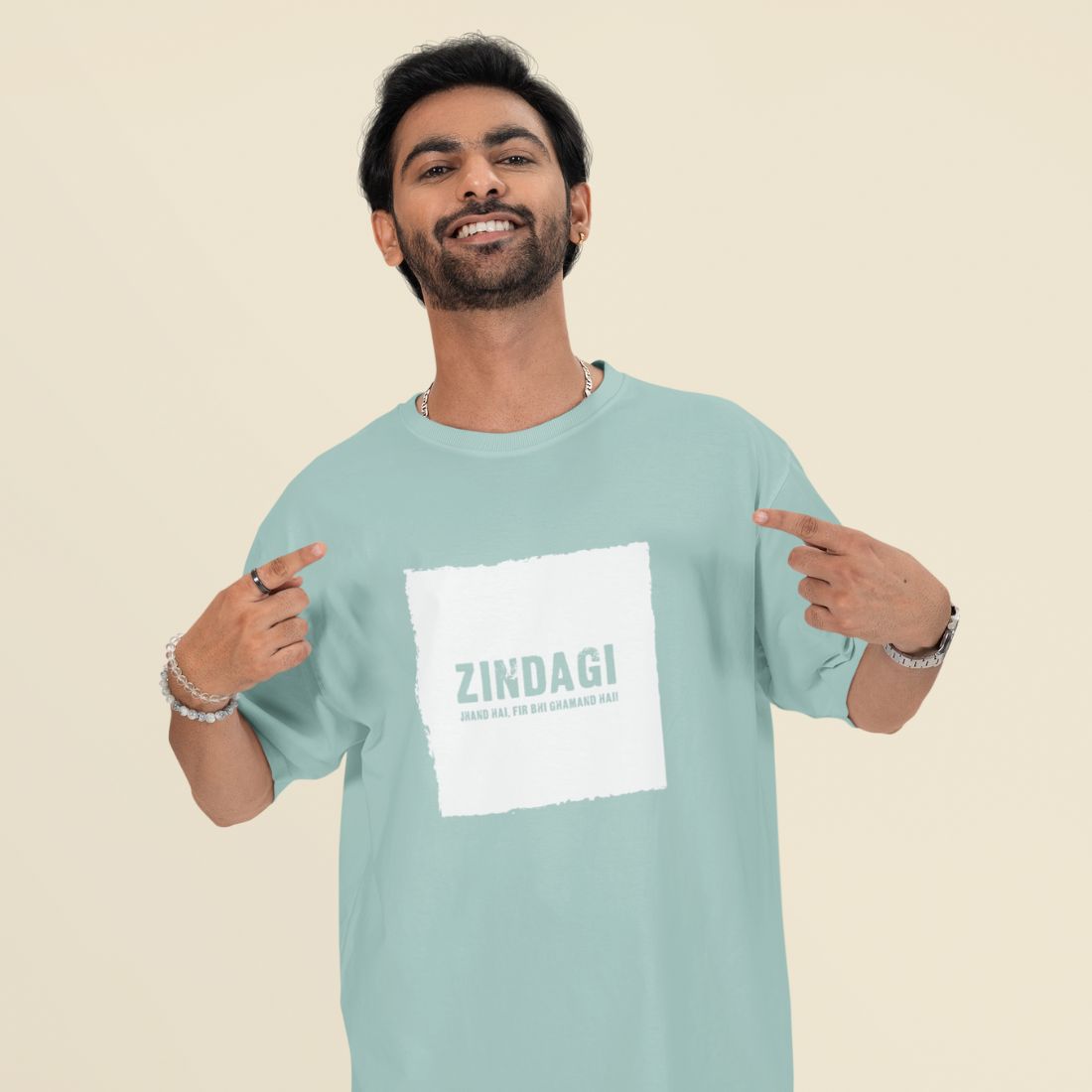 Zindagi Jhand Hai, Fir Bhi Ghamand Hai Unisex Oversized T-Shirt