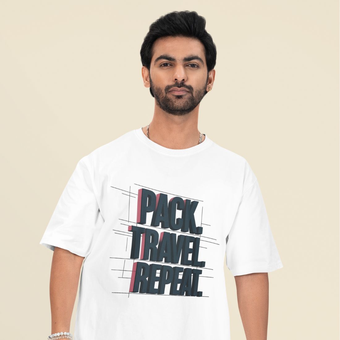 Pack, Travel, Repeat Unisex Oversized T-Shirt