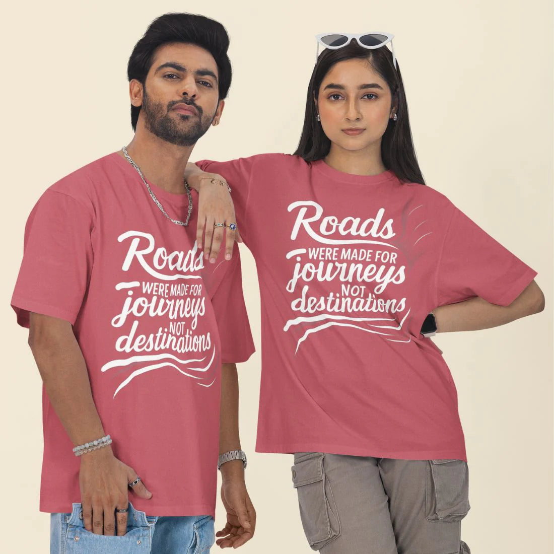 Roads Were Made for Journeys, Not for Destinations Unisex Oversized T-Shirt