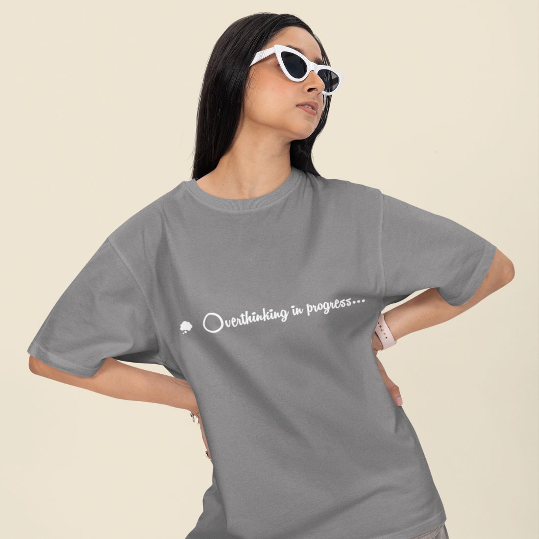 Overthinking in Progress Unisex Oversized T-Shirt