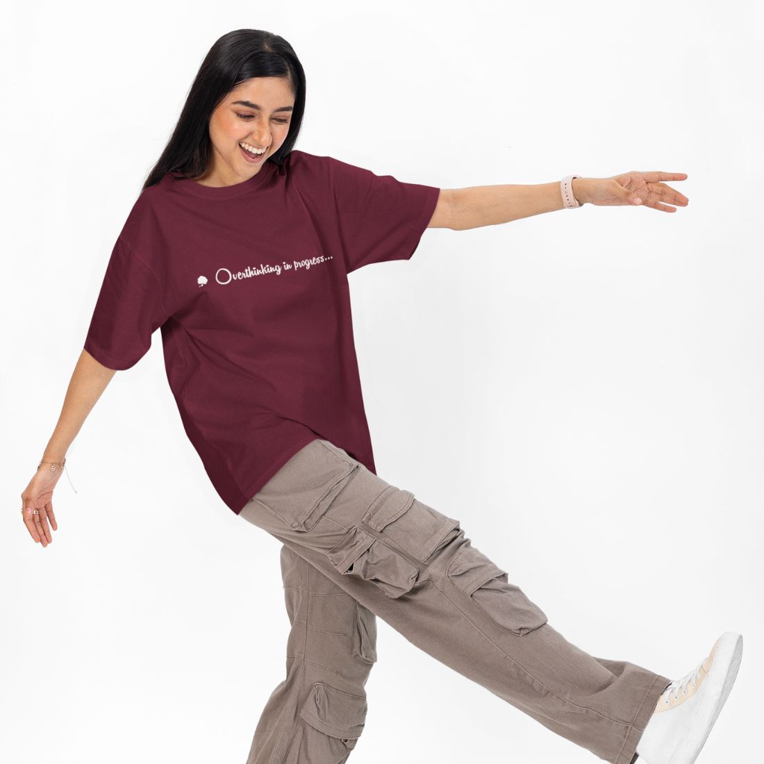 Overthinking in Progress Unisex Oversized T-Shirt