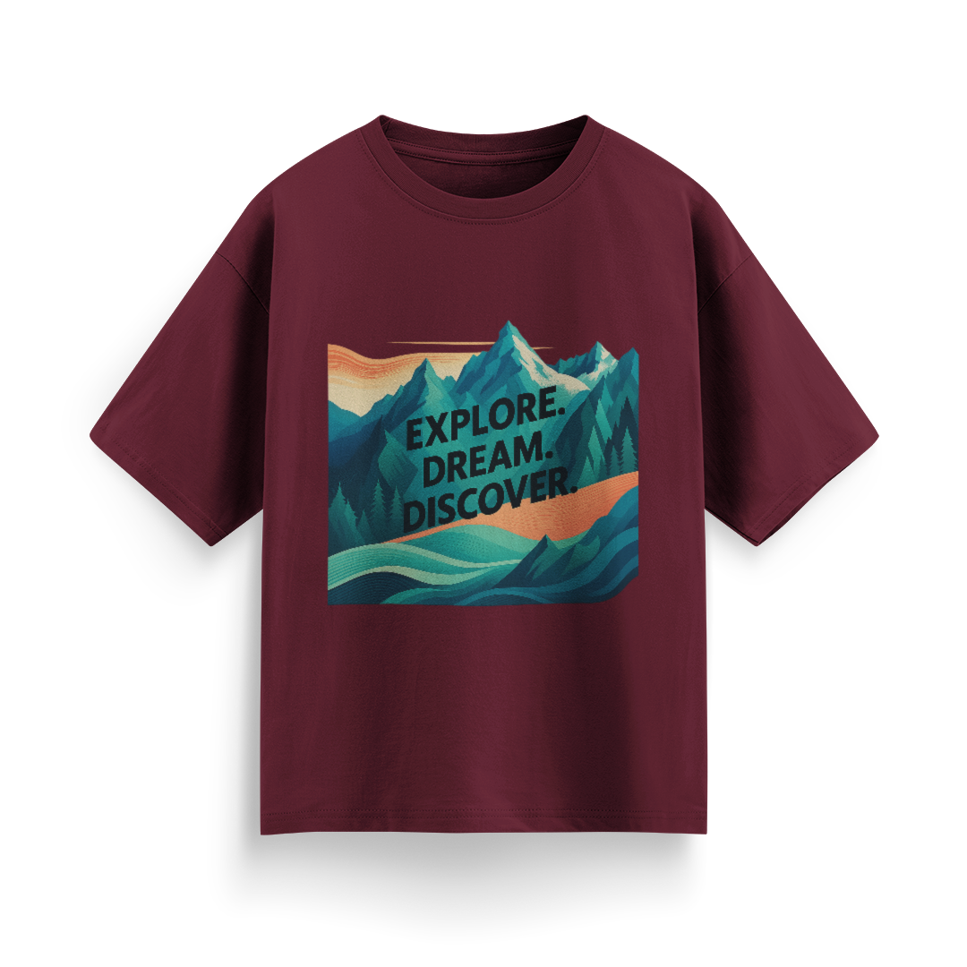 Explore. Dream. Discover Unisex Oversized T-Shirt