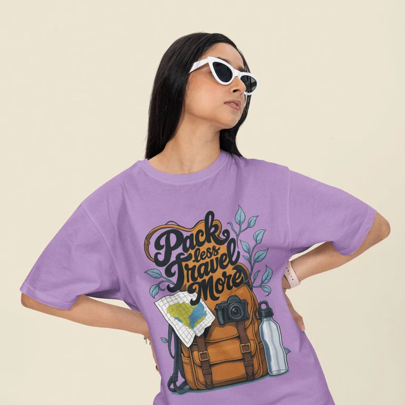 Pack Less, Travel More Unisex Oversized T-Shirt