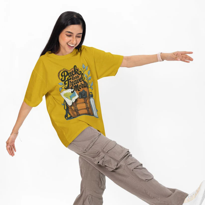 Pack Less, Travel More Unisex Oversized T-Shirt
