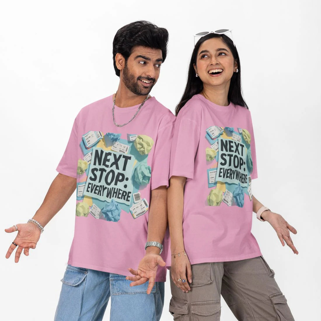 Next Stop: Everywhere Unisex Oversized T-Shirt