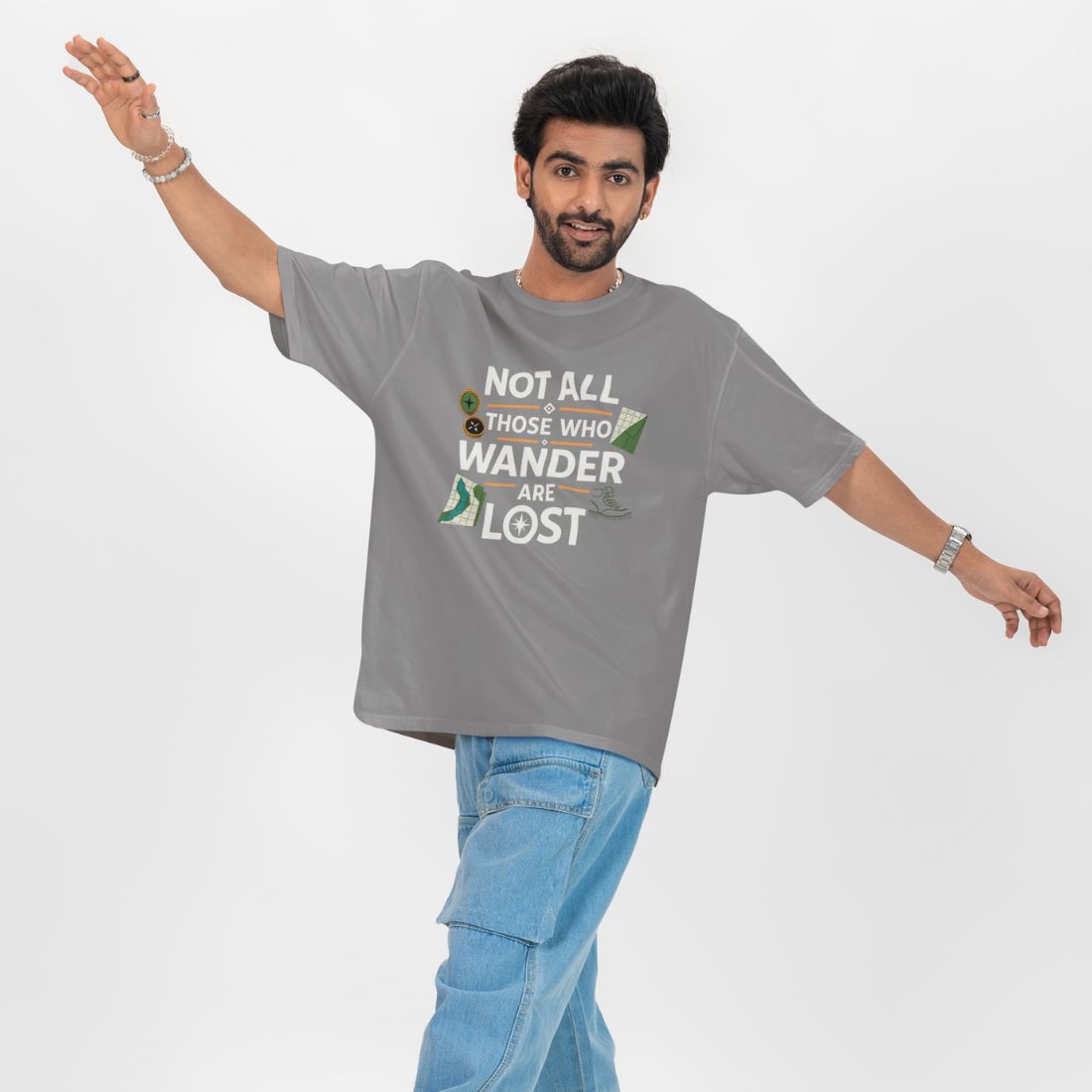 Not All Those Who Wander Are Lost Unisex Oversized T-Shirt