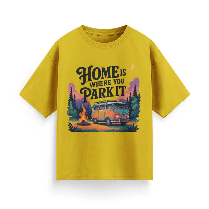 Home is Where You Park It Unisex Oversized T-Shirt