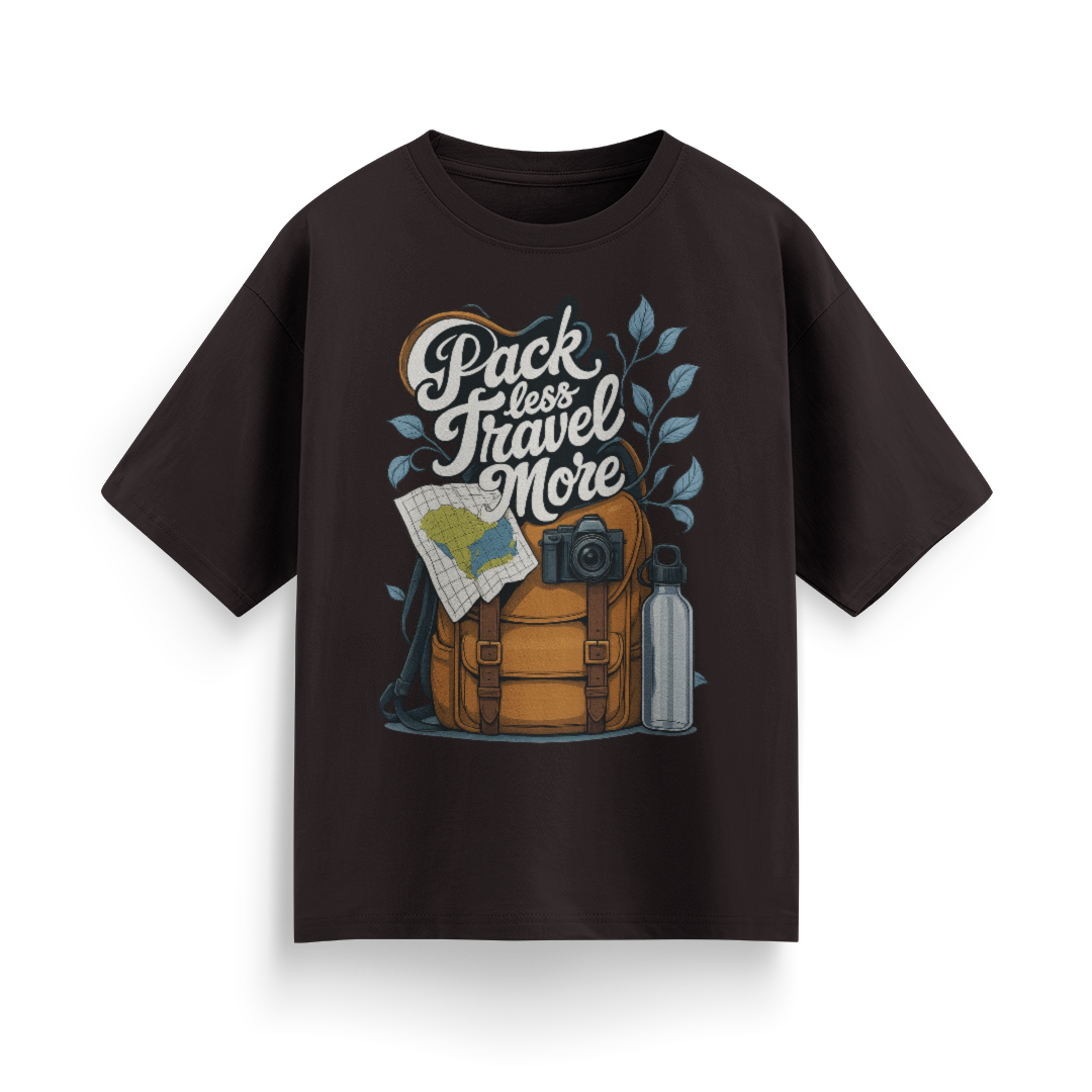 Pack Less, Travel More Unisex Oversized T-Shirt
