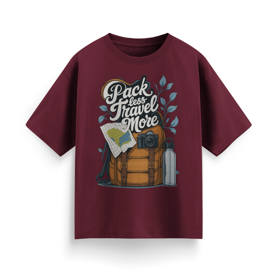 Pack Less, Travel More Unisex Oversized T-Shirt