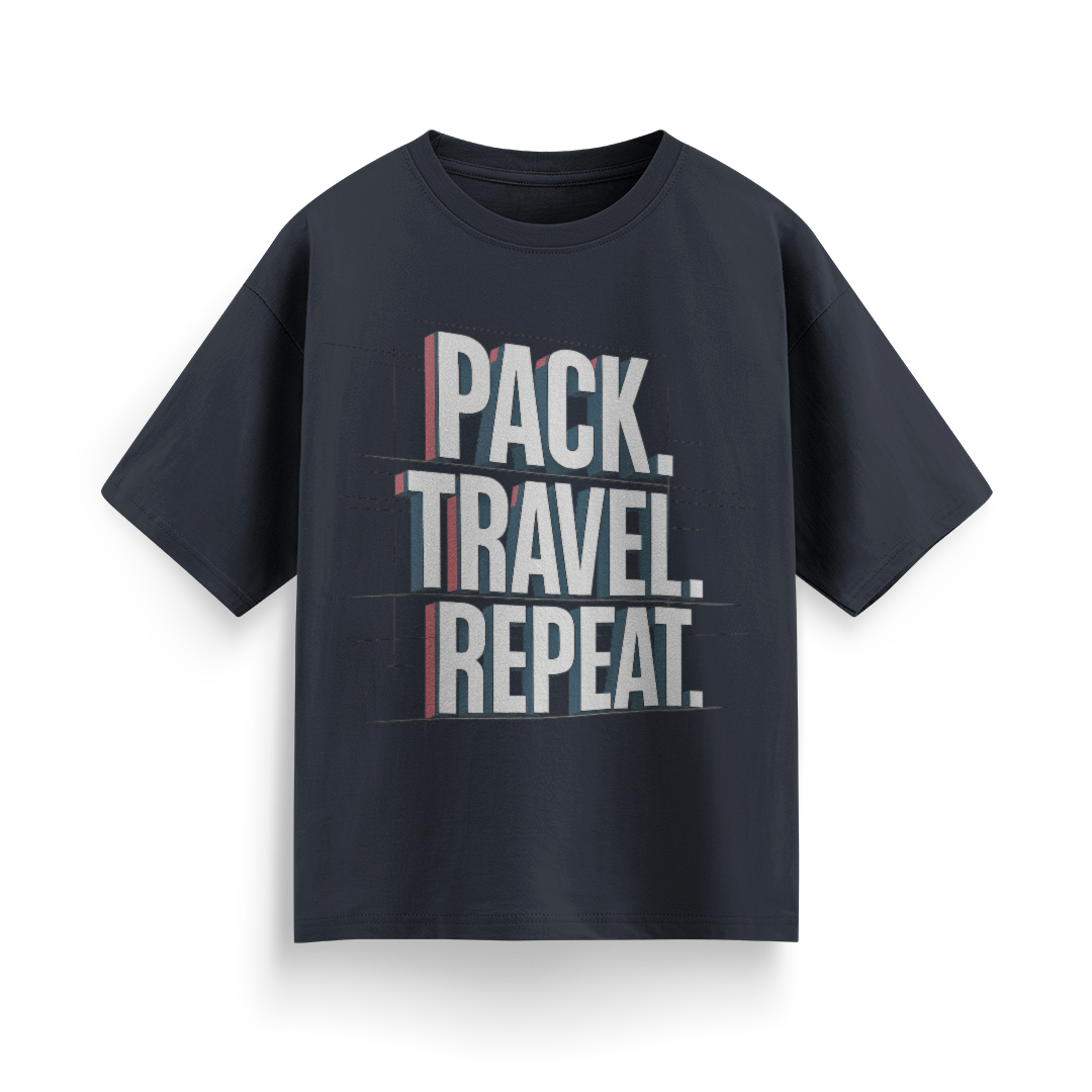 Pack, Travel, Repeat Unisex Oversized T-Shirt
