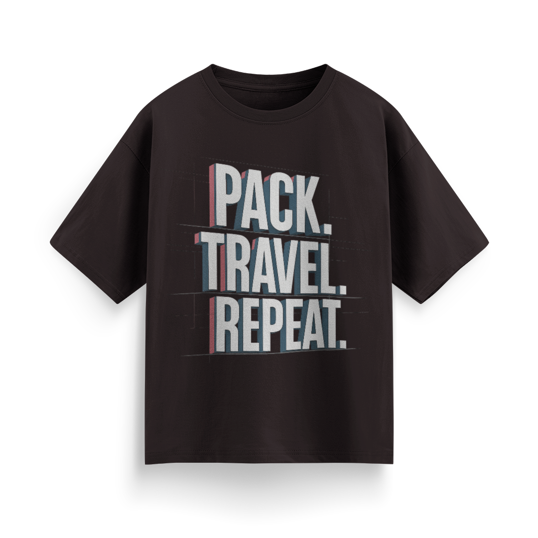 Pack, Travel, Repeat Unisex Oversized T-Shirt