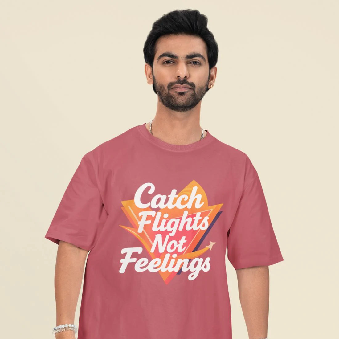 Catch Flights, Not Feelings Unisex Oversized T-shirt