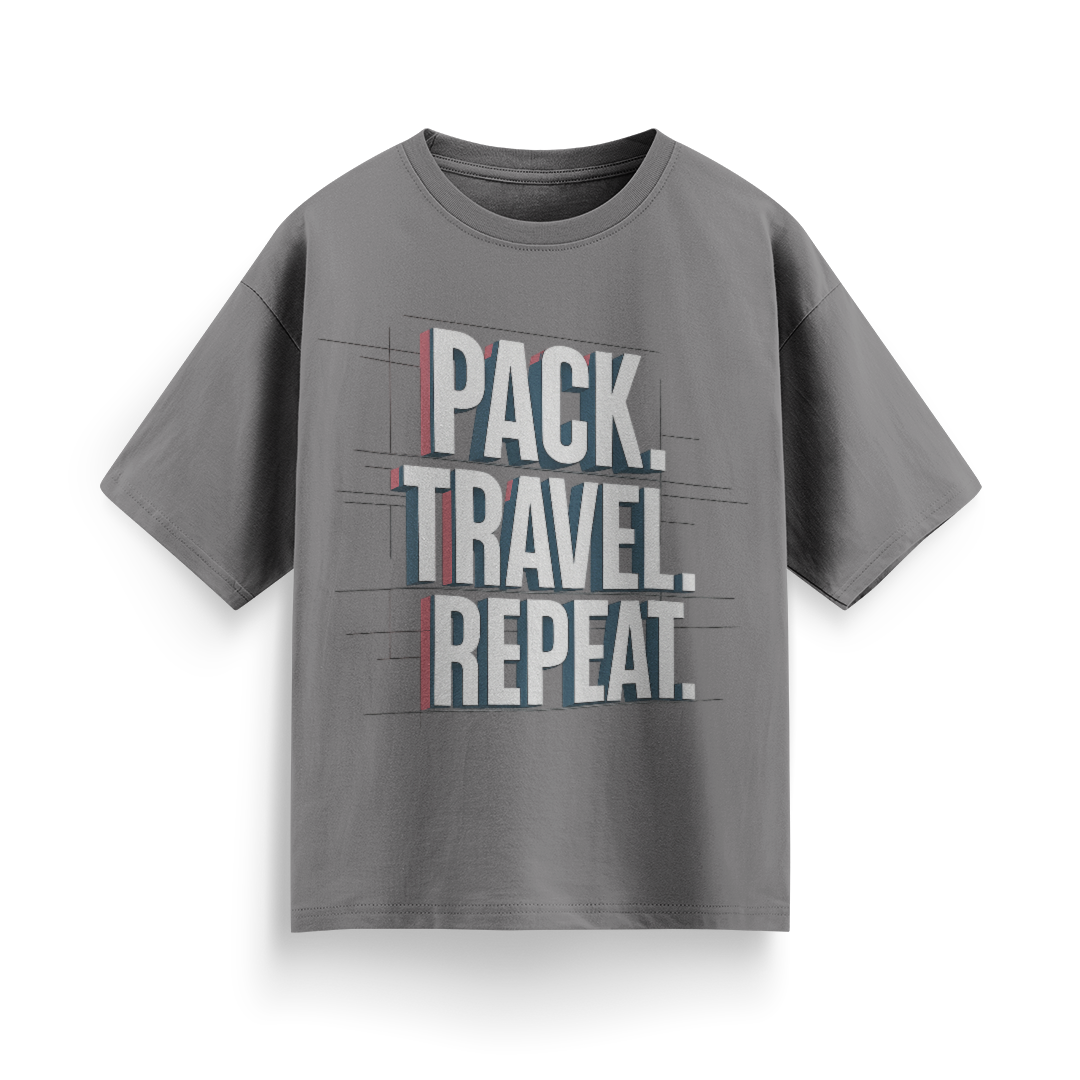 Pack, Travel, Repeat Unisex Oversized T-Shirt
