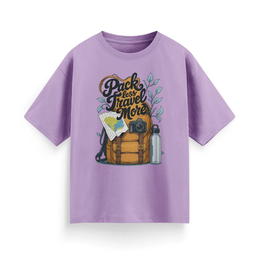 Pack Less, Travel More Unisex Oversized T-Shirt