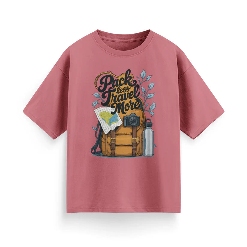 Pack Less, Travel More Unisex Oversized T-Shirt