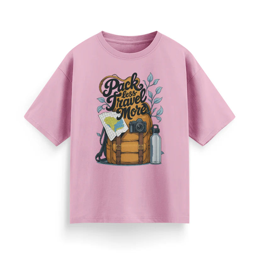 Pack Less, Travel More Unisex Oversized T-Shirt