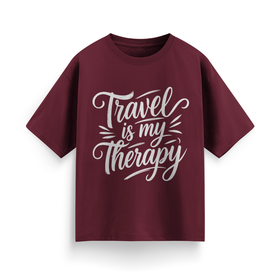 Travel is My Therapy Unisex Oversized T-Shirt
