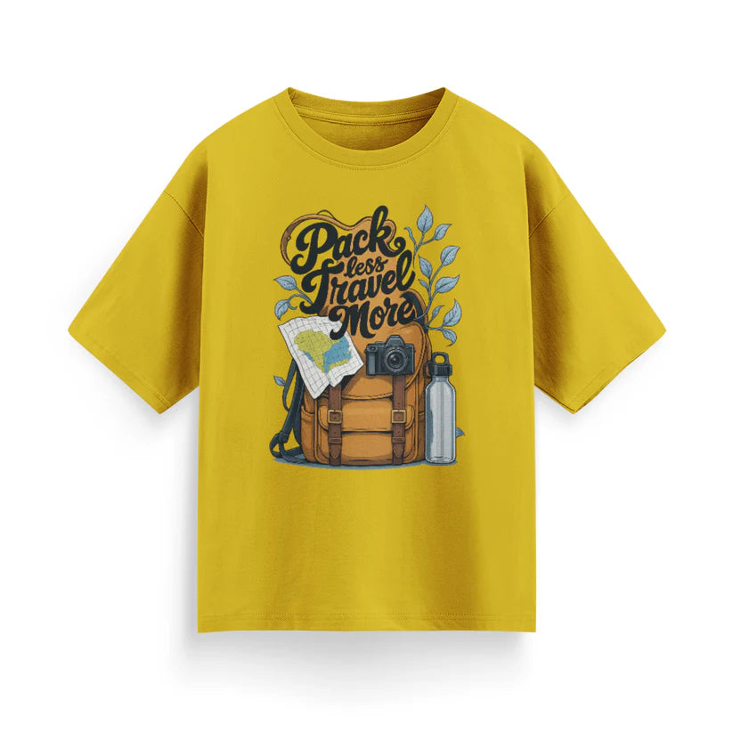 Pack Less, Travel More Unisex Oversized T-Shirt