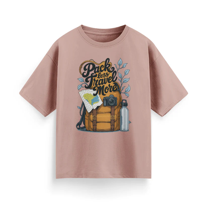 Pack Less, Travel More Unisex Oversized T-Shirt