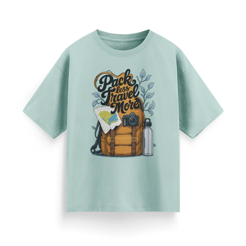 Pack Less, Travel More Unisex Oversized T-Shirt