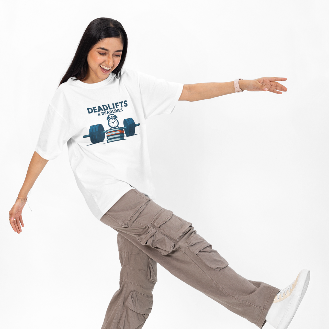 Deadlifts and Deadlines Unisex Oversized T-Shirt