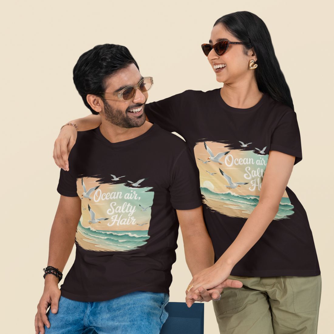Ocean Air, Salty Hair Unisex Oversized T-Shirt