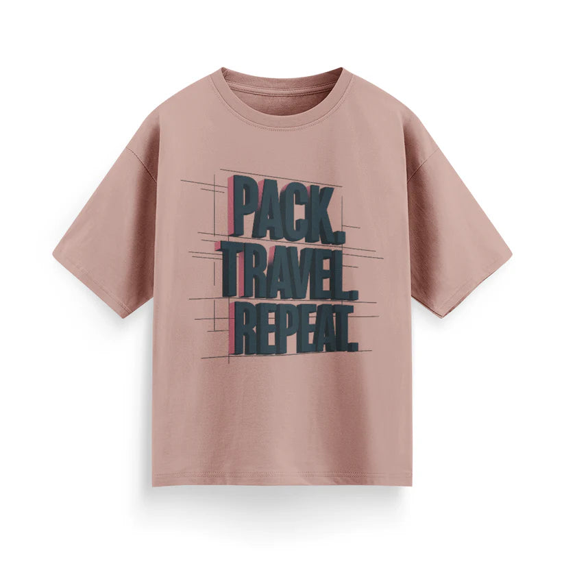 Pack, Travel, Repeat Unisex Oversized T-Shirt