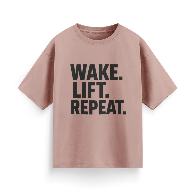 Wake, Lift, Repeat Unisex Oversized T-Shirt