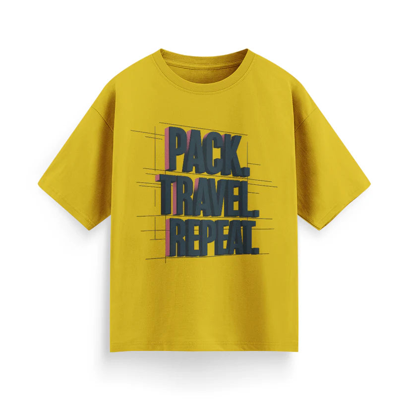 Pack, Travel, Repeat Unisex Oversized T-Shirt