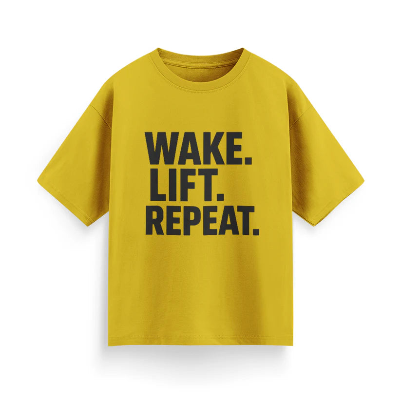 Wake, Lift, Repeat Unisex Oversized T-Shirt