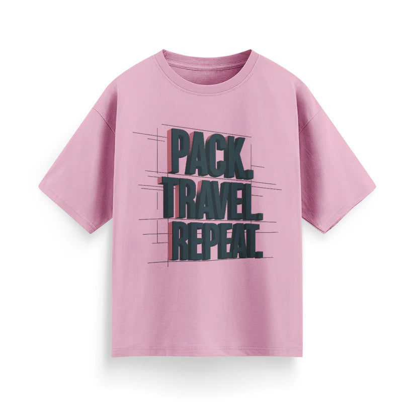 Pack, Travel, Repeat Unisex Oversized T-Shirt