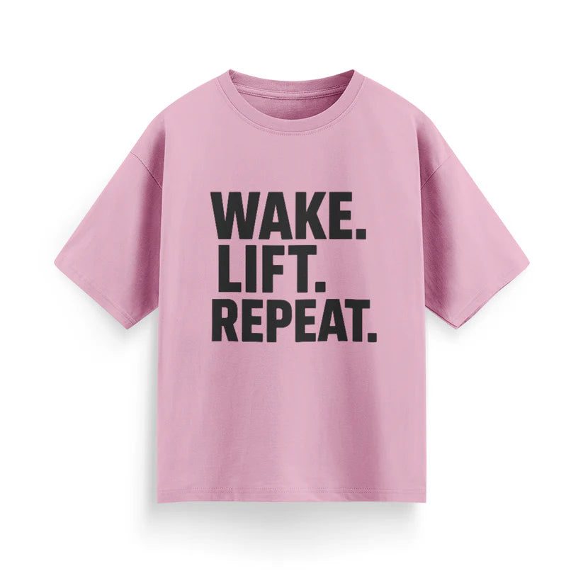 Wake, Lift, Repeat Unisex Oversized T-Shirt