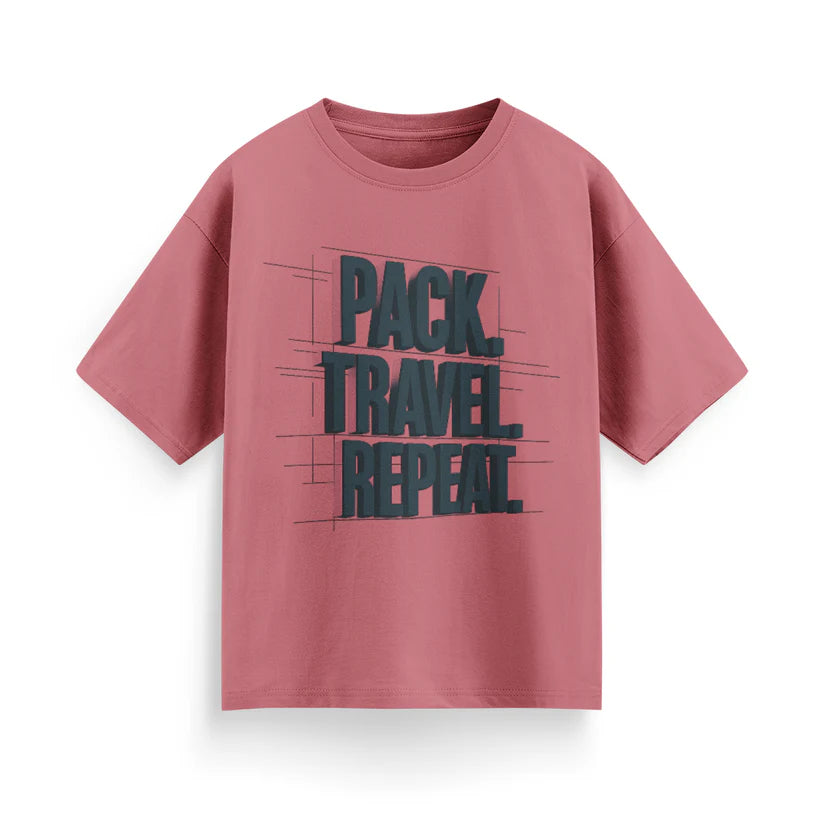 Pack, Travel, Repeat Unisex Oversized T-Shirt
