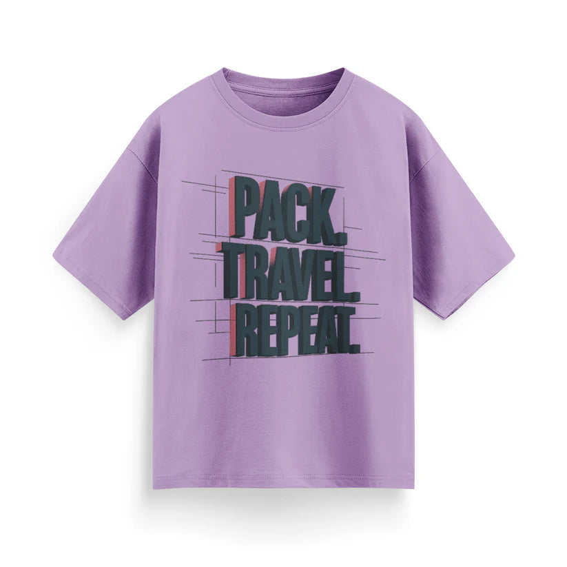 Pack, Travel, Repeat Unisex Oversized T-Shirt