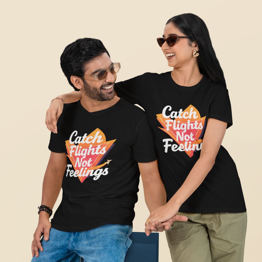 Catch Flights, Not Feelings Unisex Oversized T-shirt