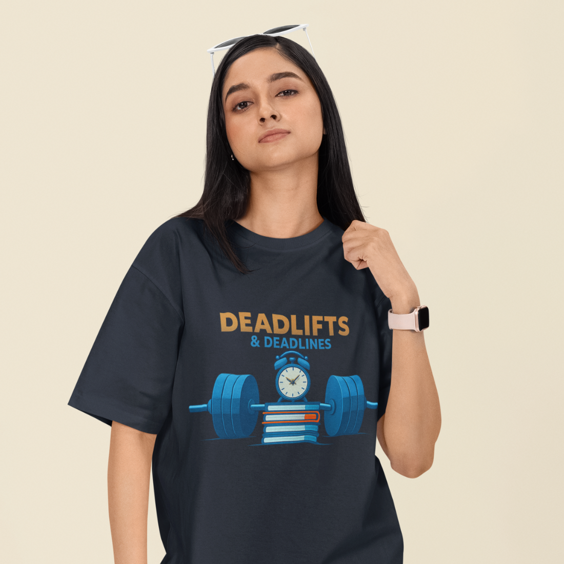 Deadlifts and Deadlines Unisex Oversized T-Shirt