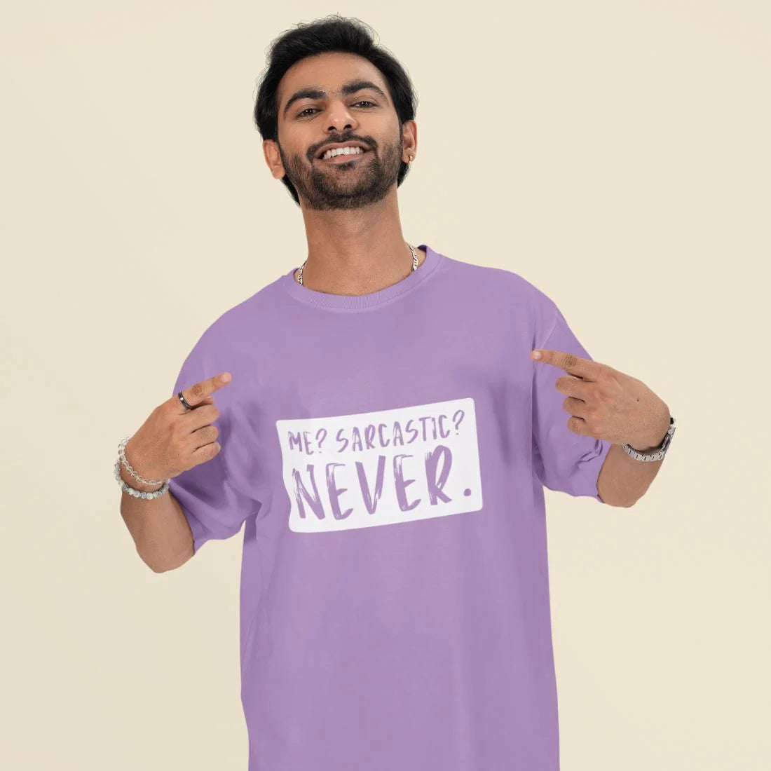Me? Sarcastic? Never Unisex Oversized T-shirt