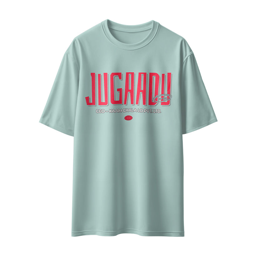 Jugaadu – CEO Kaam Chala Lo Pvt. Ltd." Unisex Oversized T-Shirt