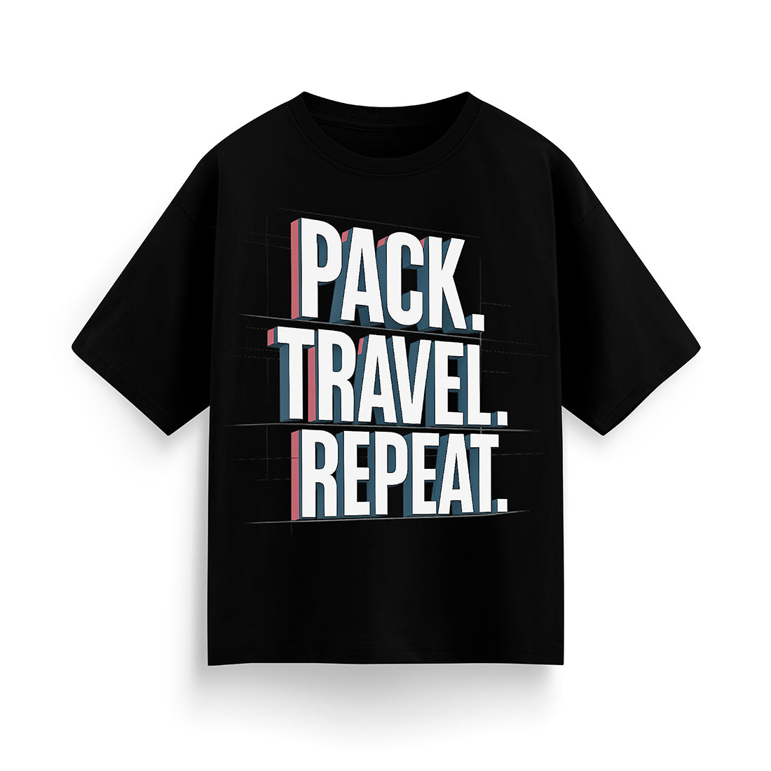 Pack, Travel, Repeat Unisex Oversized T-Shirt