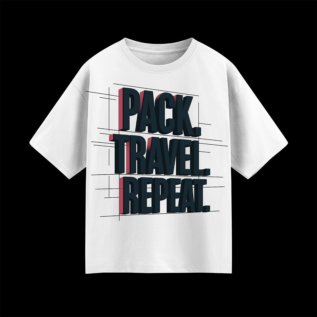 Pack, Travel, Repeat Unisex Oversized T-Shirt