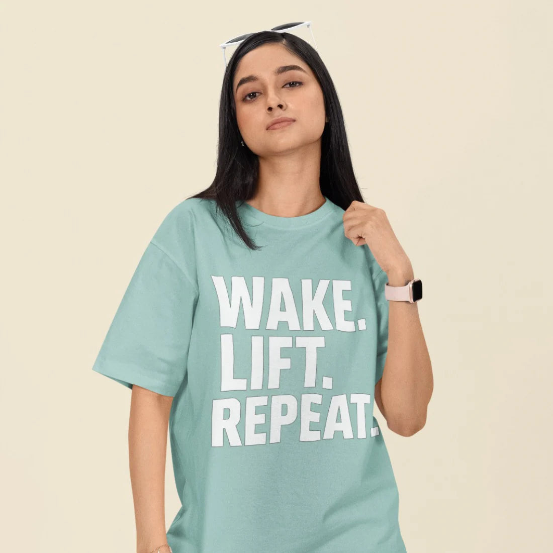 Wake, Lift, Repeat Unisex Oversized T-Shirt