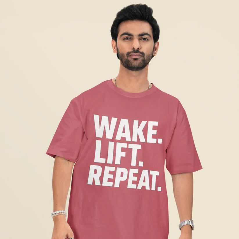 Wake, Lift, Repeat Unisex Oversized T-Shirt